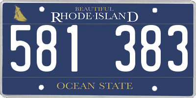RI license plate 581383