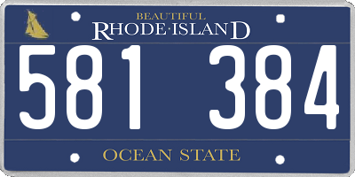 RI license plate 581384