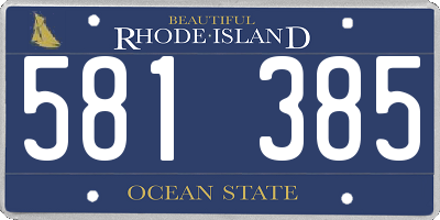 RI license plate 581385