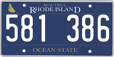 RI license plate 581386