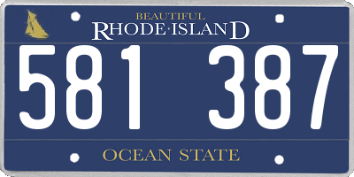 RI license plate 581387