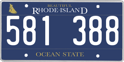 RI license plate 581388
