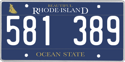 RI license plate 581389