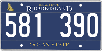 RI license plate 581390