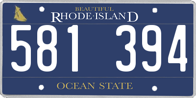 RI license plate 581394