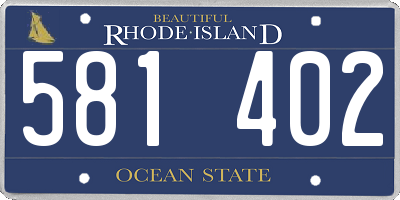 RI license plate 581402