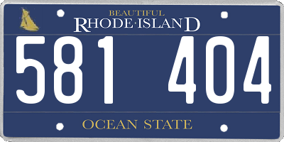 RI license plate 581404