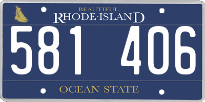 RI license plate 581406