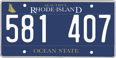 RI license plate 581407