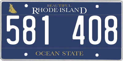 RI license plate 581408
