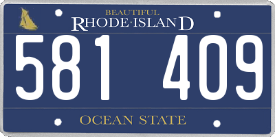 RI license plate 581409