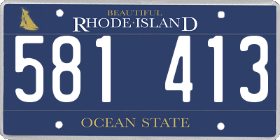 RI license plate 581413