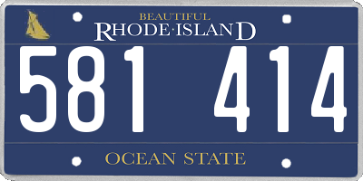 RI license plate 581414