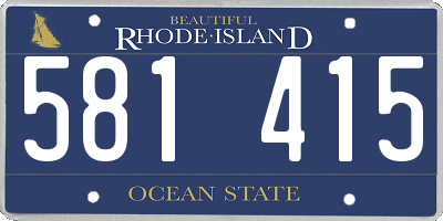 RI license plate 581415