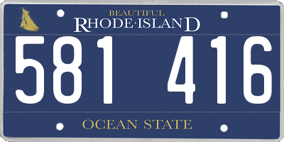 RI license plate 581416