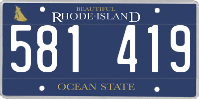 RI license plate 581419