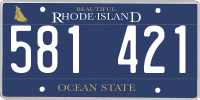 RI license plate 581421