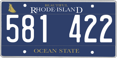 RI license plate 581422