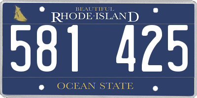 RI license plate 581425