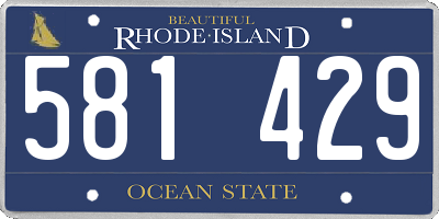 RI license plate 581429