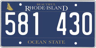 RI license plate 581430
