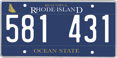 RI license plate 581431