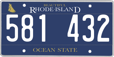 RI license plate 581432