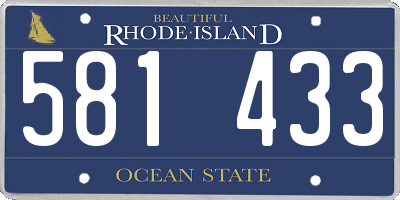 RI license plate 581433