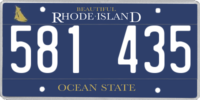 RI license plate 581435
