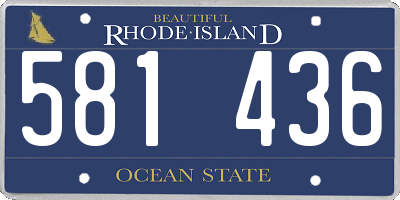 RI license plate 581436