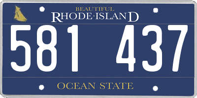 RI license plate 581437