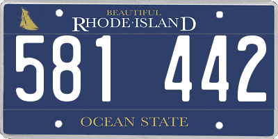 RI license plate 581442