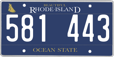 RI license plate 581443