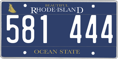 RI license plate 581444