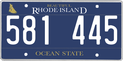 RI license plate 581445