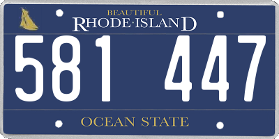 RI license plate 581447