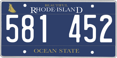 RI license plate 581452