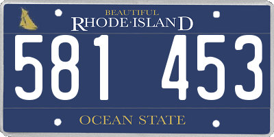 RI license plate 581453