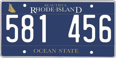RI license plate 581456