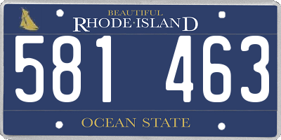RI license plate 581463