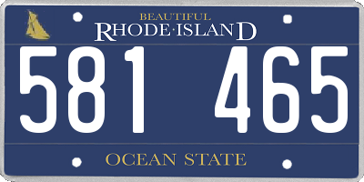 RI license plate 581465