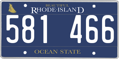 RI license plate 581466