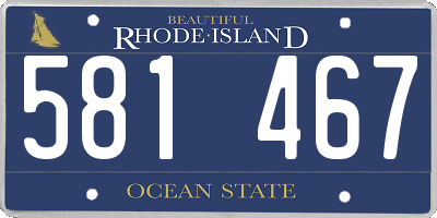 RI license plate 581467