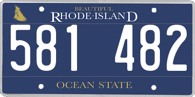RI license plate 581482