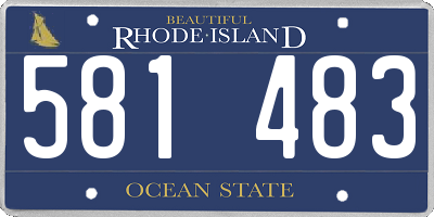 RI license plate 581483