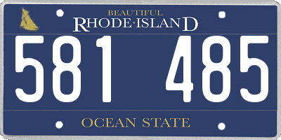 RI license plate 581485