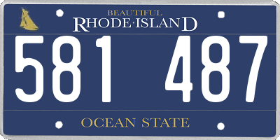 RI license plate 581487