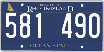 RI license plate 581490
