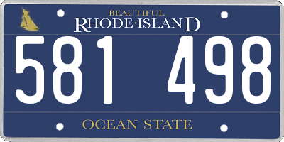 RI license plate 581498