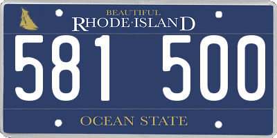RI license plate 581500